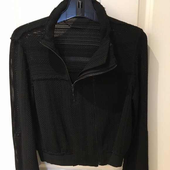 Black textured bomber jacket, Small - Picture 2 of 10